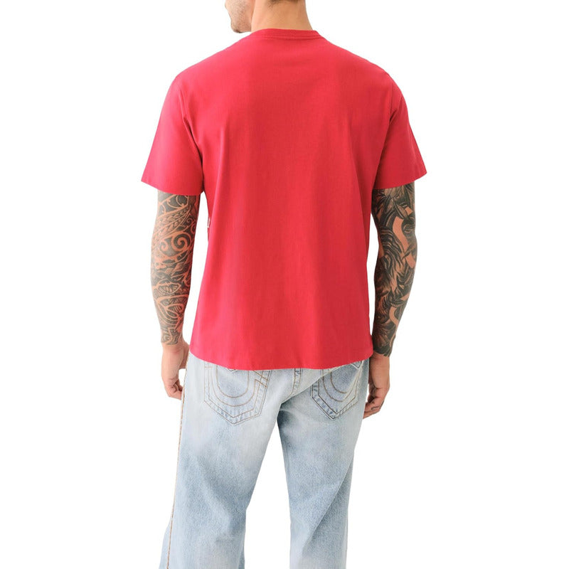 Playera True Religion Relxed Exagerated Rojo Algodon 108544