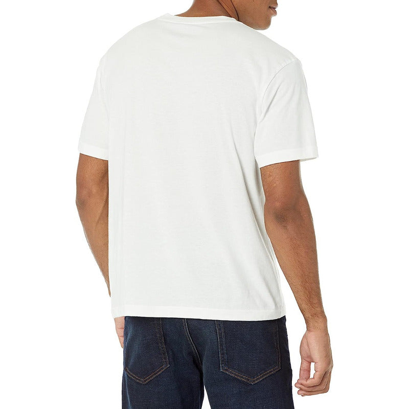 Playera Nautica 3 Logos Color Blanc Fresa Para Playa Alberca