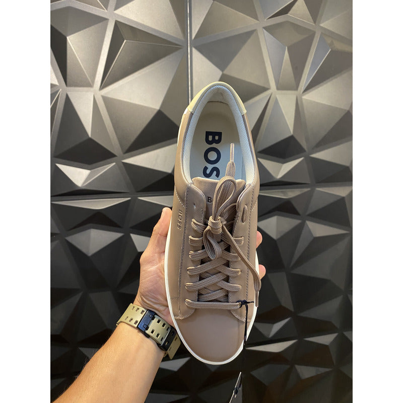 Tenis Hugo Boss Men's Clint Smooth Leather Sandy B0c8b65