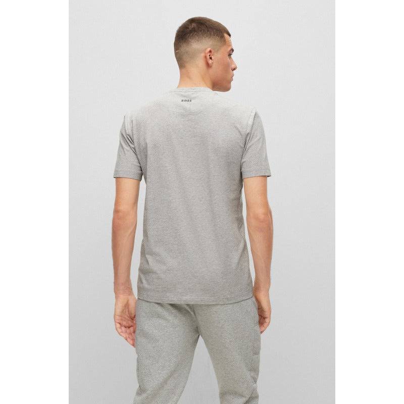 Playera Boss Gris Logos En Circulo Original 50488831