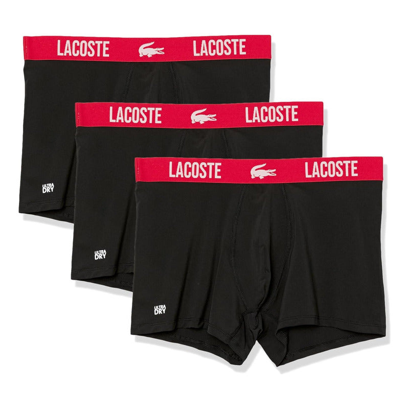 Boxer Lacoste Ajustados Paq 3 Negro Poliéster, 5h1308-51