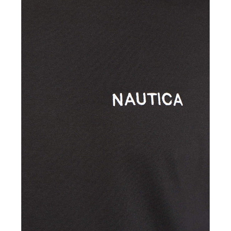 Playera Nautica Basica Negro Fresca Logo Nautica Letras