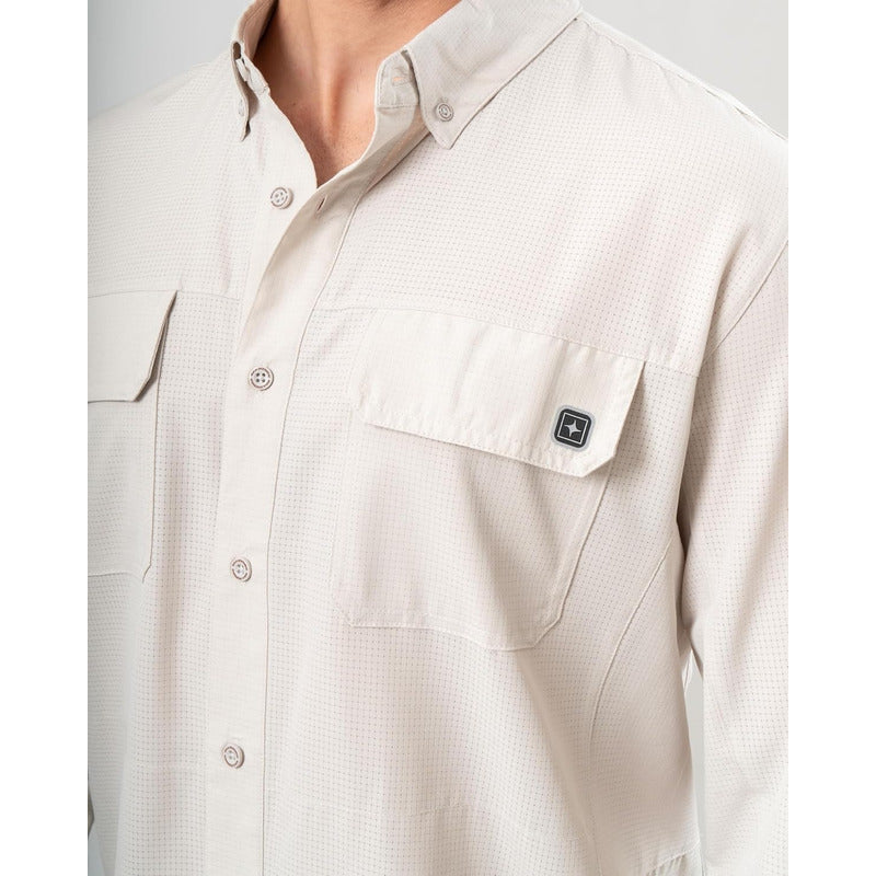 Camisa Maja Sport De Lujo Khaki Pescadero Propela Mang Larg