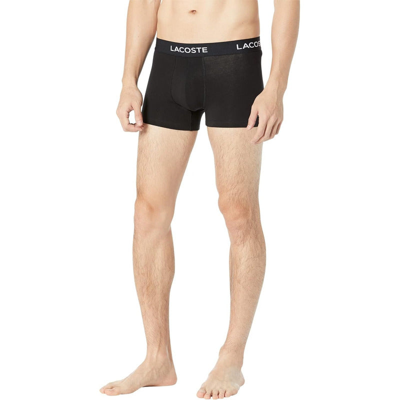 Boxer Lacoste De Caballero Negro 3pz Lisos 6h3420-51uei