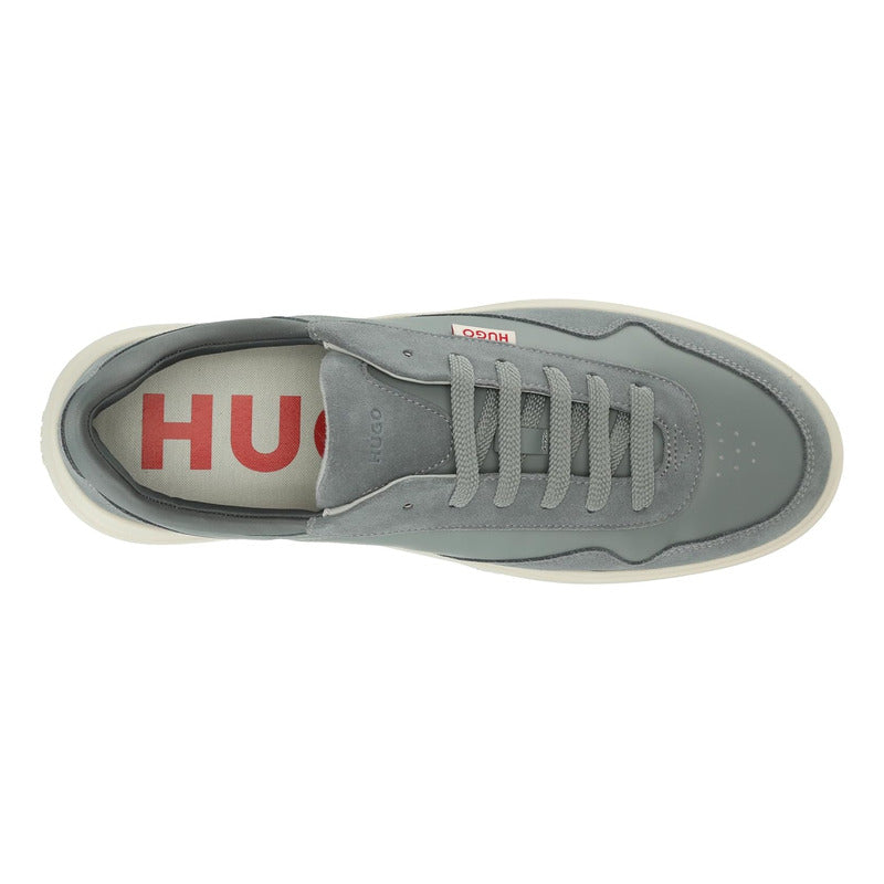 Tenis Boss Blake Cupsole Smooth Para Hombre Gris Blanco