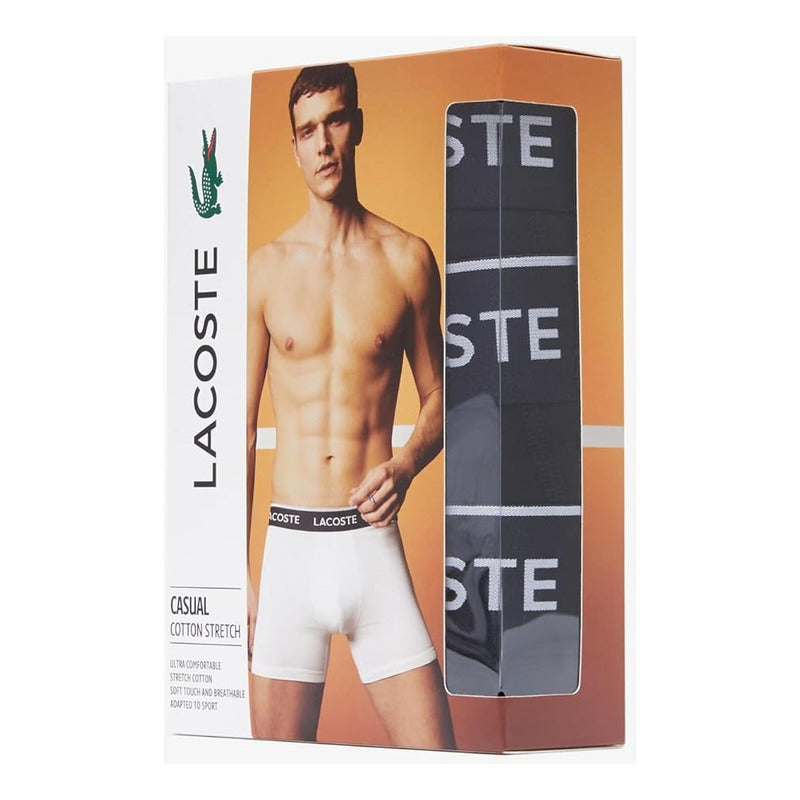 Boxer Lacoste De Caballero Negro 3pz Lisos 6h3420-51uei