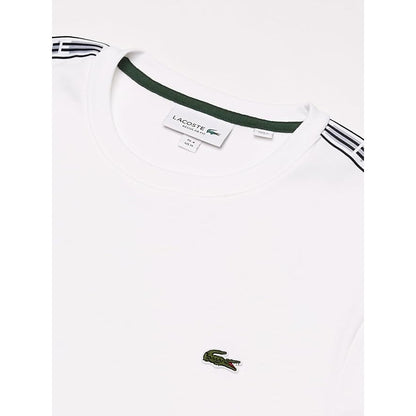 Playera Lacoste Corta Blanco Diseño Hombros Mod Th5071-51001