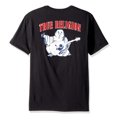 Playera True Religion Negro  Logo Rojo Animado Trasero True