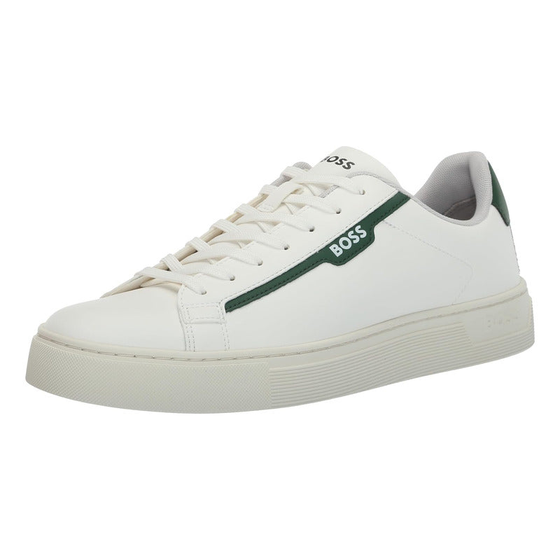 Tenis Boss Rhys Cupsole Blanco Verde Hombre
