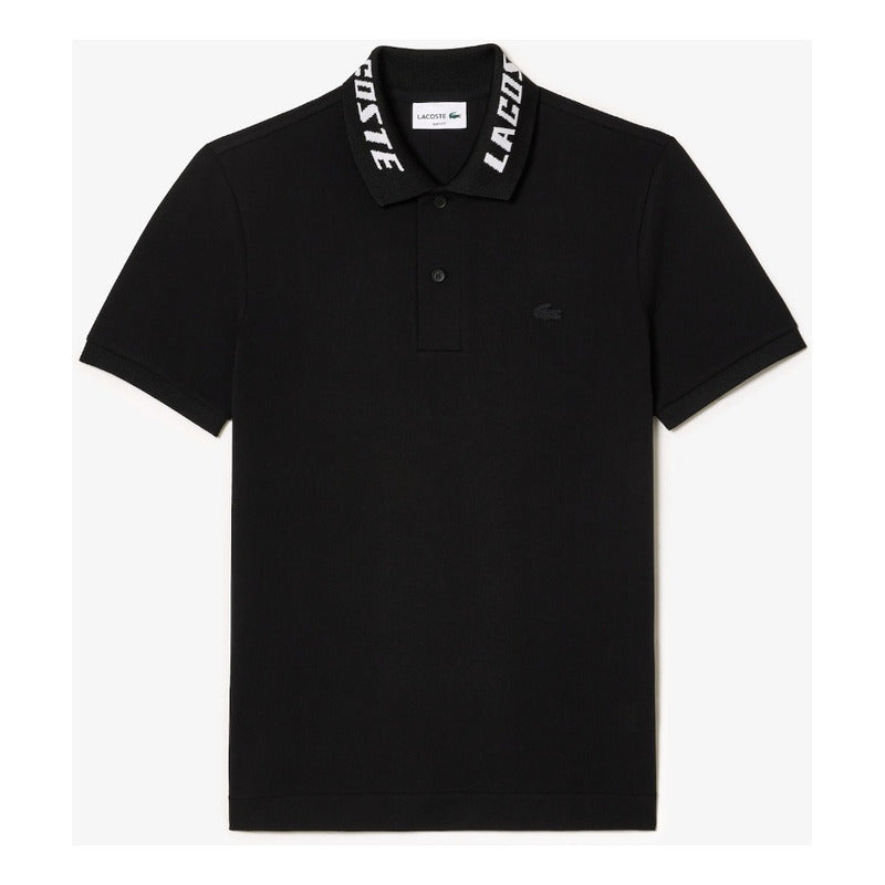Playera Lacoste Polo Letras En Cuello Lacoste Neg Ph9642-20
