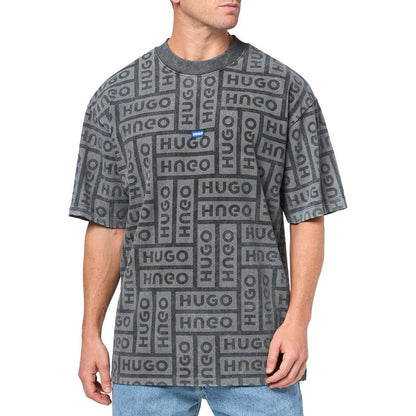 Playera Hugo Men's Allover Loose Hombre Grey Casual 2490s