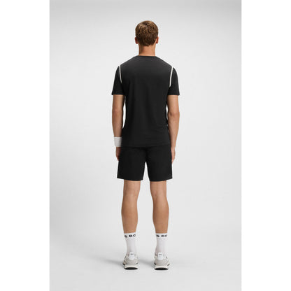 Playera Boss Logo Boss 3d  Rejilla Y Rayas Neg Saldo