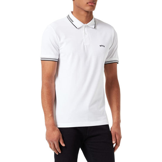 Playera Boss Polo Blanco Doble Linea Cuello Mod. 504692104