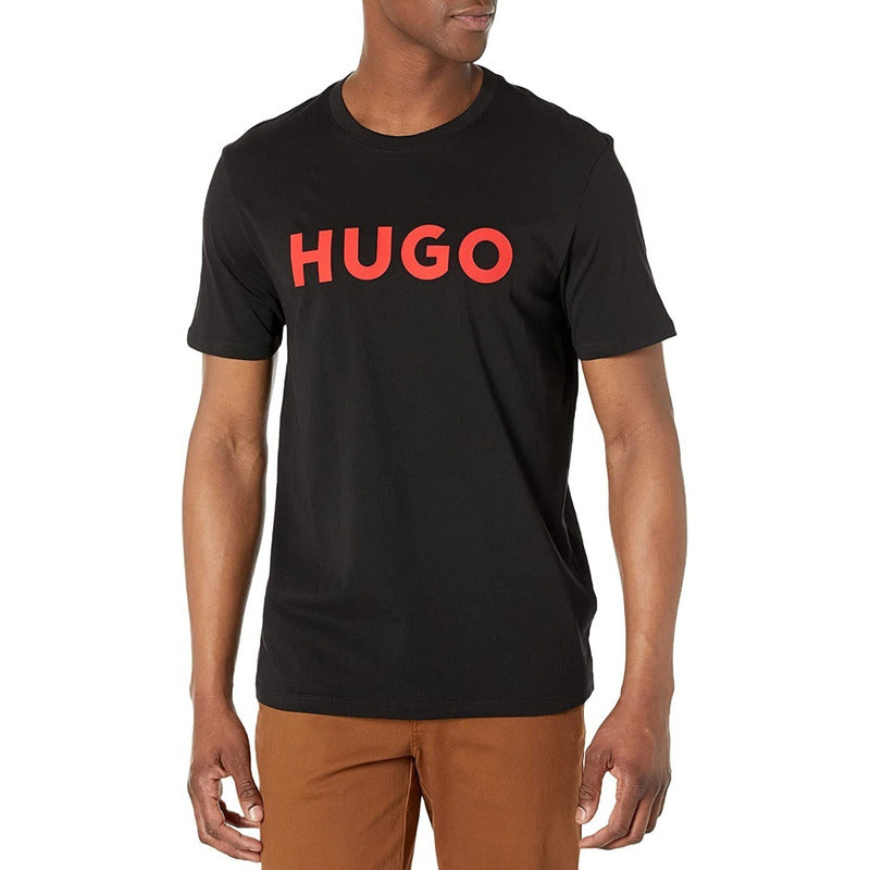 Playera Hugo Boss Logo Rojo Central Letras Premium Original