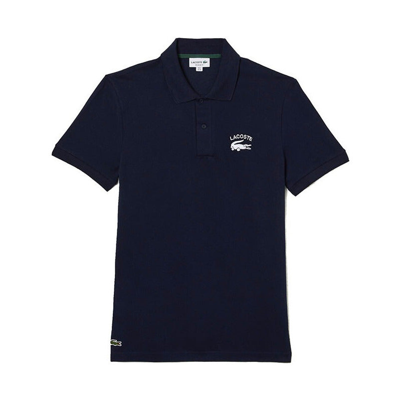 Playera Lacoste Polo Pique Azul Logo Tejido Ph9535