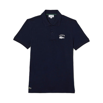 Playera Lacoste Polo Pique Azul Logo Tejido Ph9535