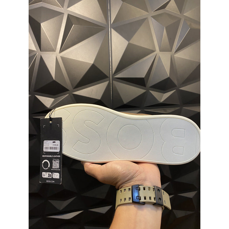 Tenis Hugo Boss Clint Smooth Piel Marron Claro 50 512177 (27) Mx