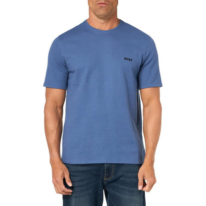 Playera Hugo Boss Waffle Contrast Logo Bijou Blu B0d6w3l2yh