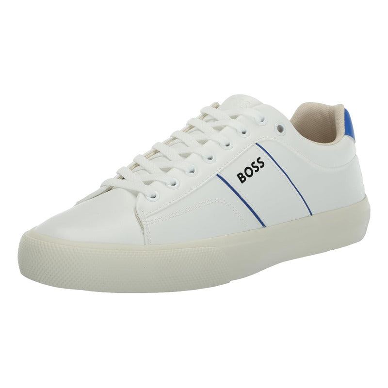 Tenis Hugo Boss  Men's Aiden Logo Block Leather Blue B0c8b
