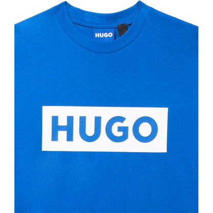 Playera Hugo Men's Logo Stripe Cotton Crew Neck Cobalt B0cbw
