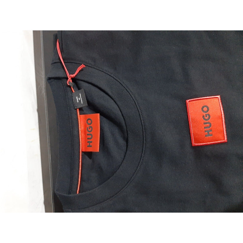 Playera Hugo Boss Logo Hugo Central Premium Original Negra