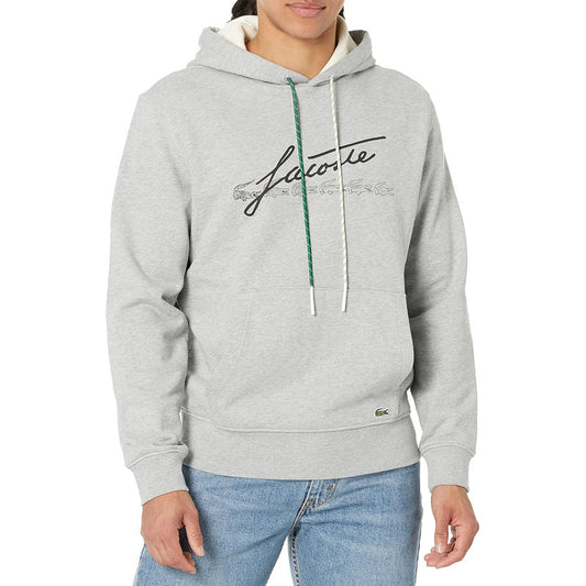 Sudadera Lacoste Gris Manga Larga Capucha De Forro Sh2059-51
