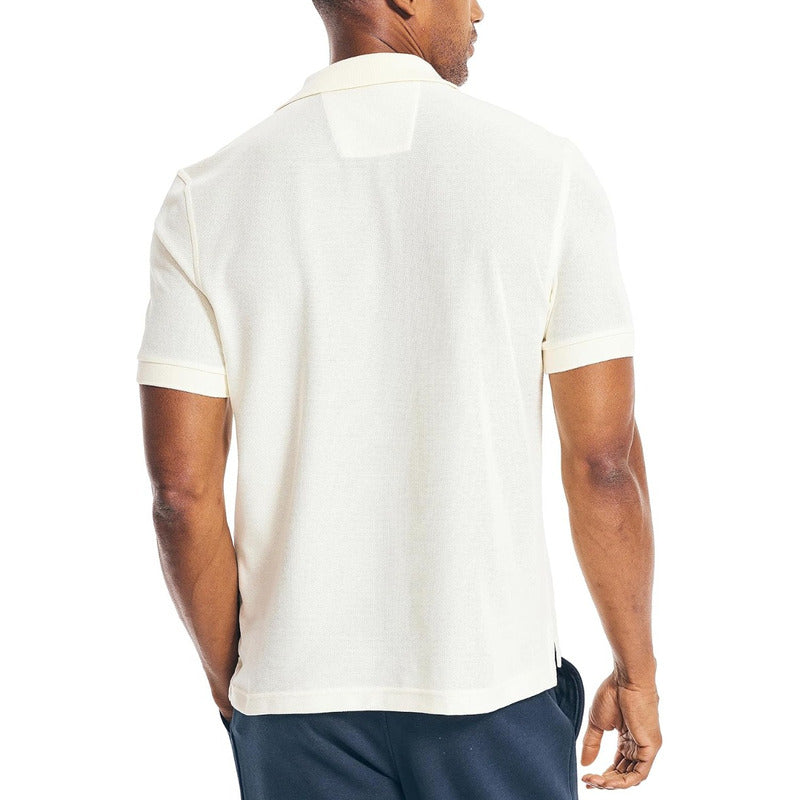 Playera Nautica Tipo Polo Basica Elegant Sail Cream Z73000