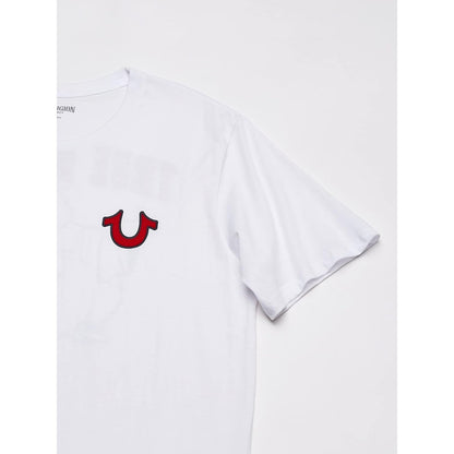 Playera True Religion Blanco Logo Rojo Animado Trasero True