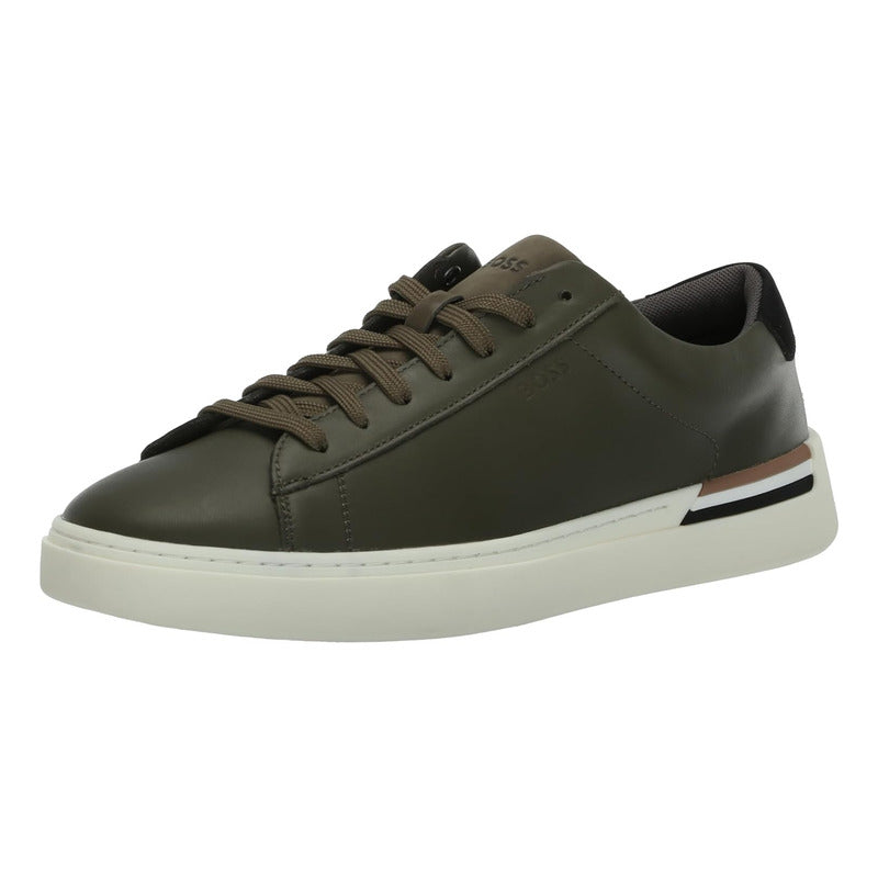 Tenis Hugo Boss Men's Clint Smooth Leather Low Olive B0c8b65