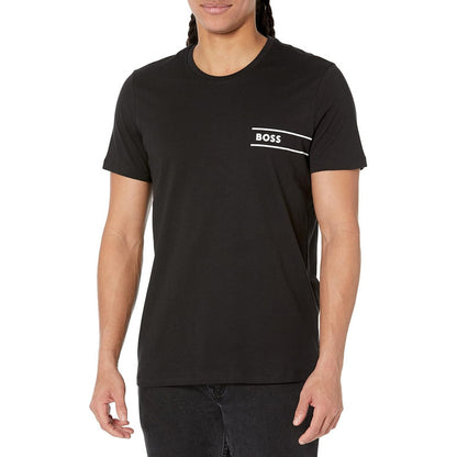 Playera Boss Con Logo De Rayas Iconicas Negro B0bn6nbm47
