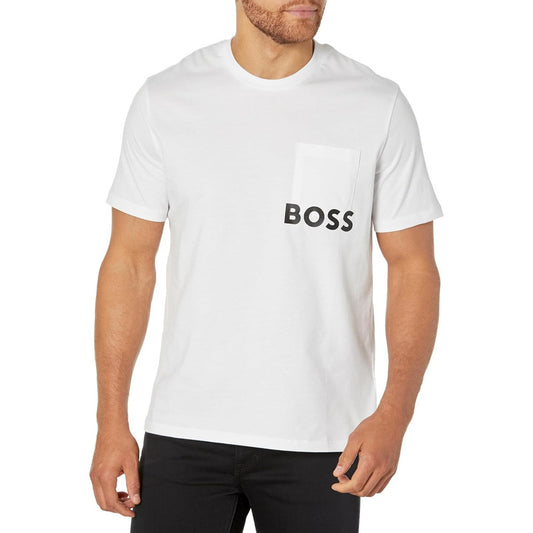 Playera Boss Men's Lounge Short Sleeve Cotton Blanc B0c51ttz