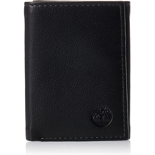 Billetera Tri-fold Timberland Negro Piel Original 3 Bloques