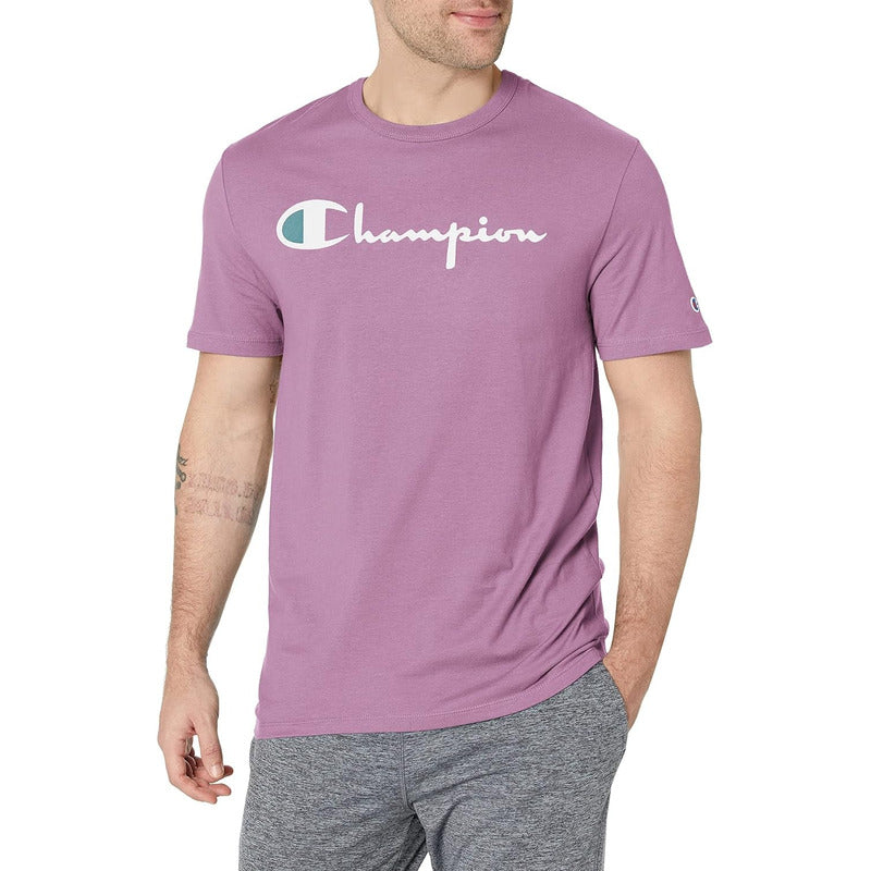 Camiseta Champion Ligera Corta Hombre Tinted Lavender Gt353