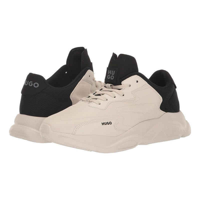 Tenis Hugo Men's Leon Nylon Mix Running Light Silver  B0ck56