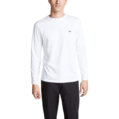 Playera Lacoste Blanco Hombre Larga Crewne Algodon Th6712-51