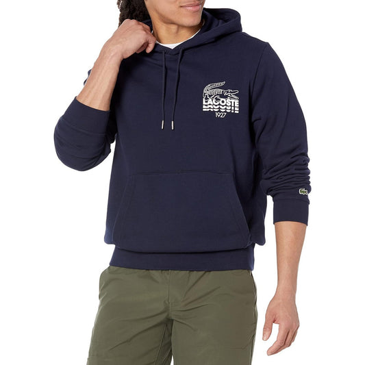 Sudadera Lacoste  Con Capucha Y Estampado Marino Sh1204-51