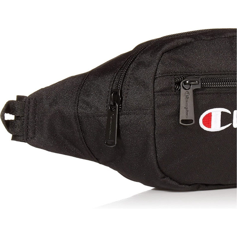 Riñonera Champions Deportiva Negro Con Logo Champ 2 Cierres