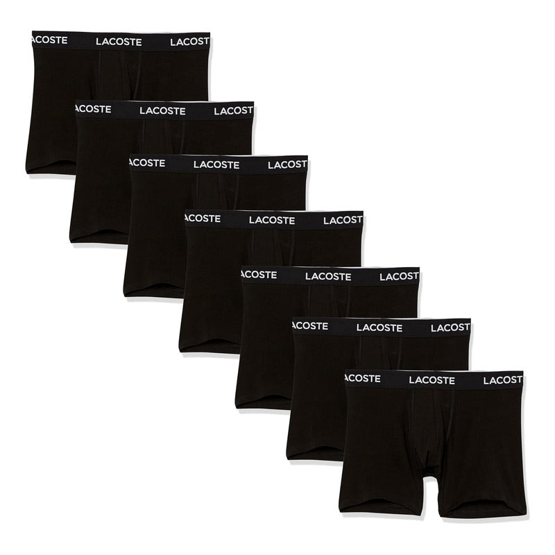 Boxer Lacoste De Caballero Negro 7 Pack Lisos 5h520300