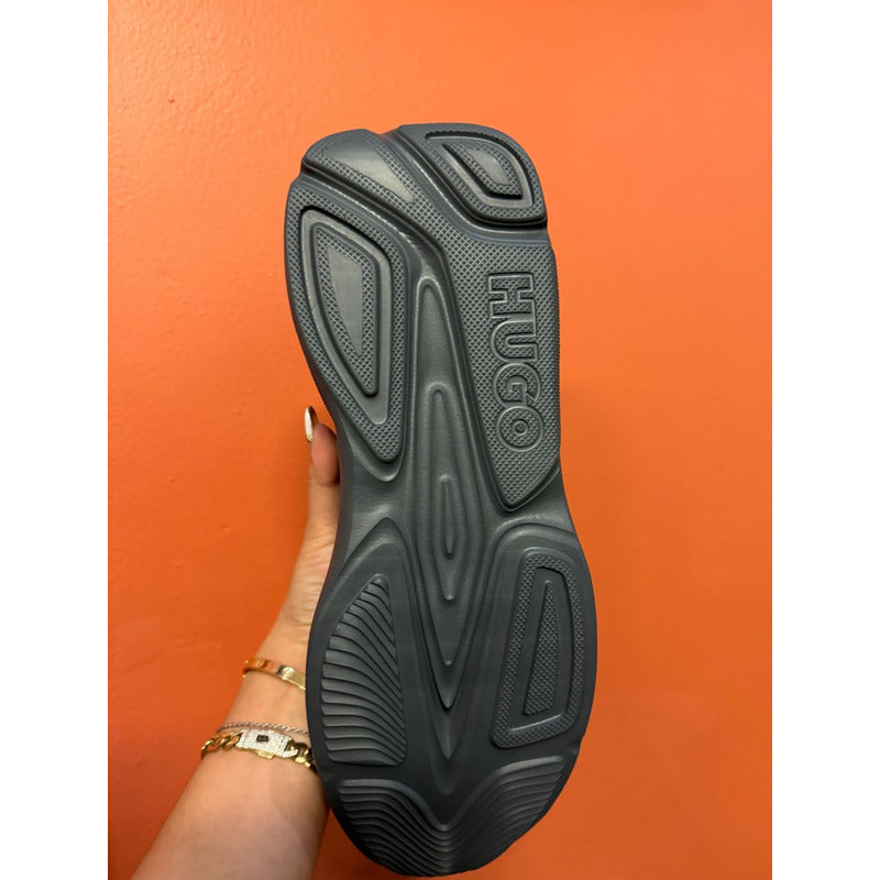 Tenis Hugo Men's Leon Modern Running Tela Negro B0c522k89g