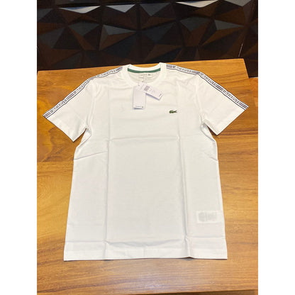 Playera Lacoste Corta Blanco Diseño Hombros Mod Th5071-51001
