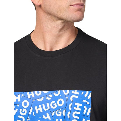 Playera Hugo Men's Allover Logo Block Hombre Black  5051s