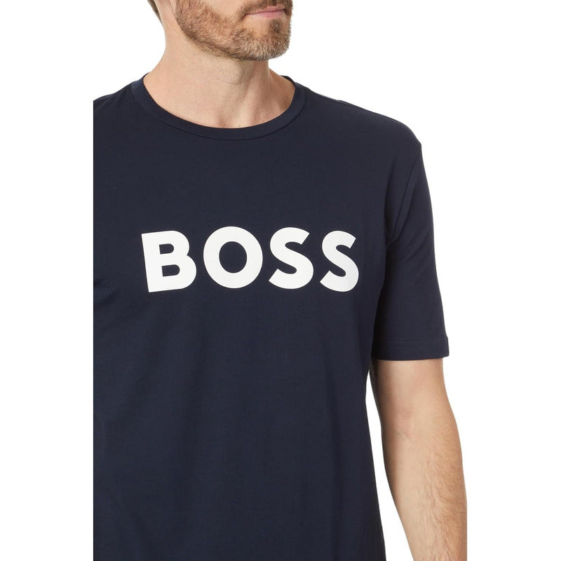 Playera Hugo Boss  Men's Bold Logo Short Marino Hombre3022s