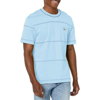 Playera Lacoste Vintage Azul Rallas  Mod. Th5364
