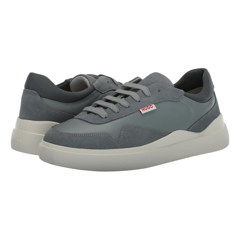 Tenis Boss Blake Cupsole Smooth Para Hombre Gris Blanco