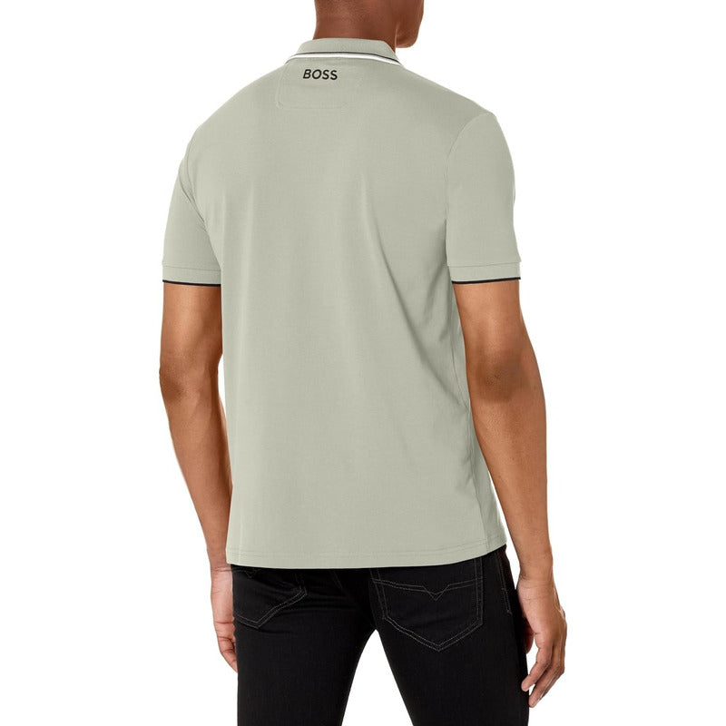 Camisa Hugo Boss Polo Elástico De Algodón Paddy Gris 504691