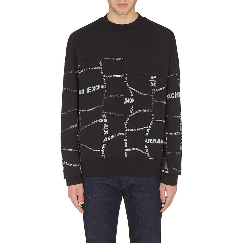 Sudadera Ax Armani Exchange Men's Wavy Grid Organic  3rzmfa