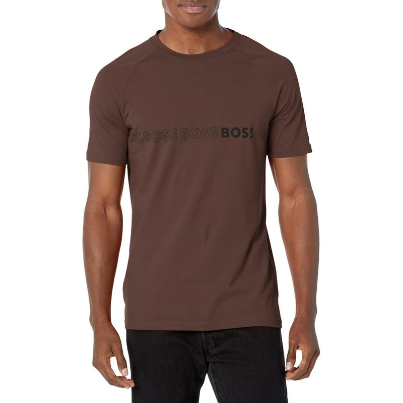 Playera Boss Men's Slim Fit Repeating Logo  Fern Green B04xf