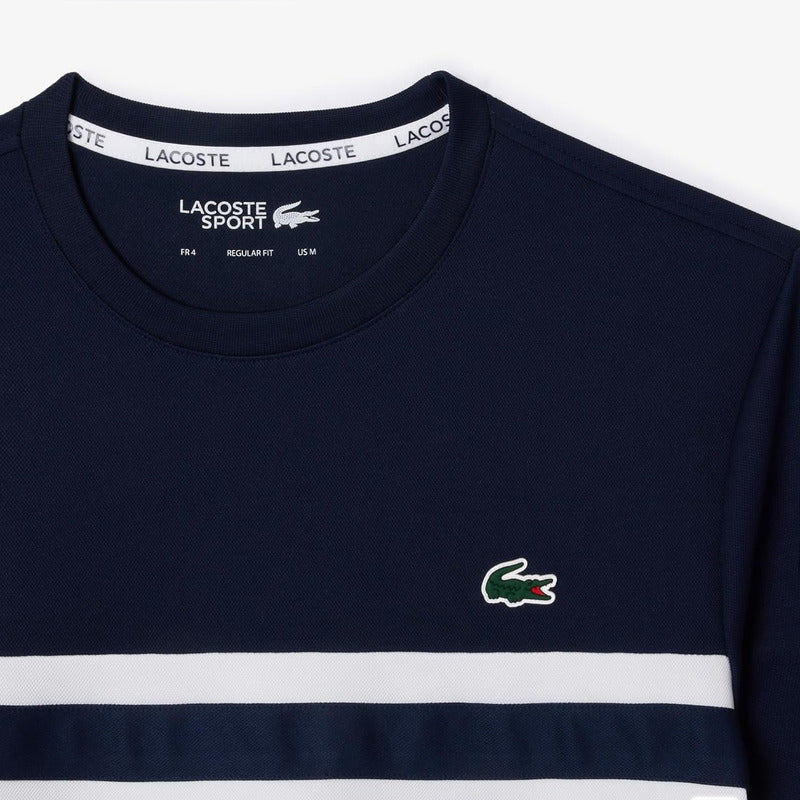 Playera Lacoste Regular Bloques Marino Hombre Casual Th7538-