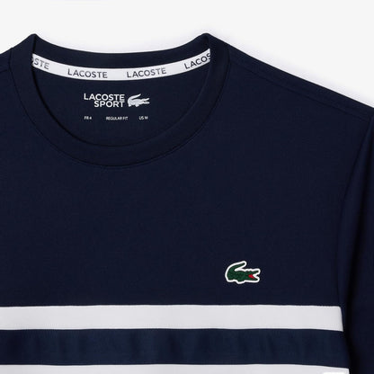 Playera Lacoste Regular Bloques Marino Hombre Casual Th7538-