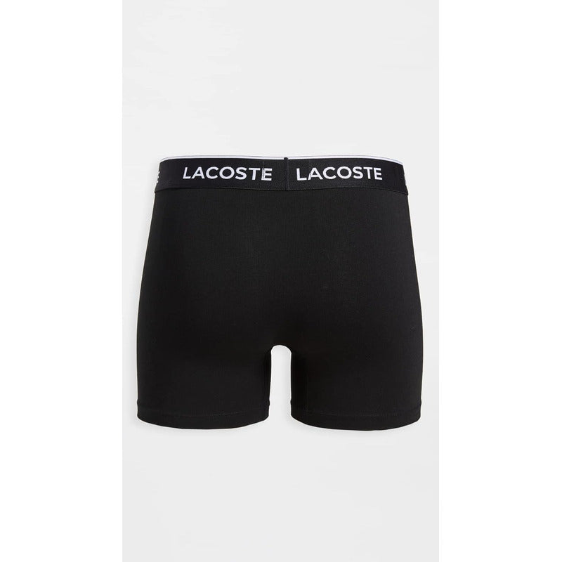 Boxer Lacoste De Caballero Negro Lisos Paq Tres 6h3420-51uei